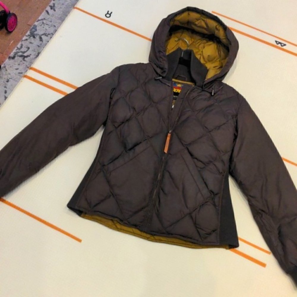 EDDIE Bauer Goose down "Skyliner" coat brown fits medium - Picture 4 of 12